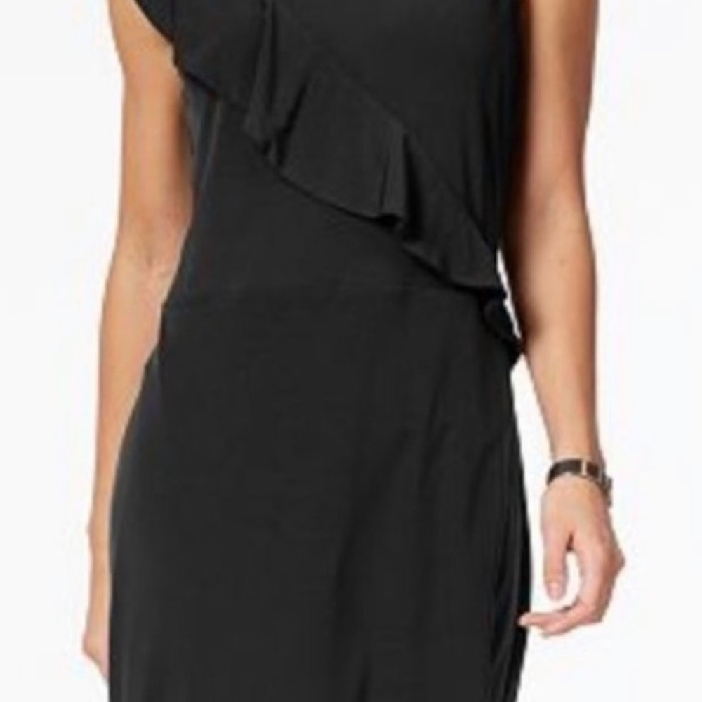 Charter Club Ruffled Shift Dress Black L